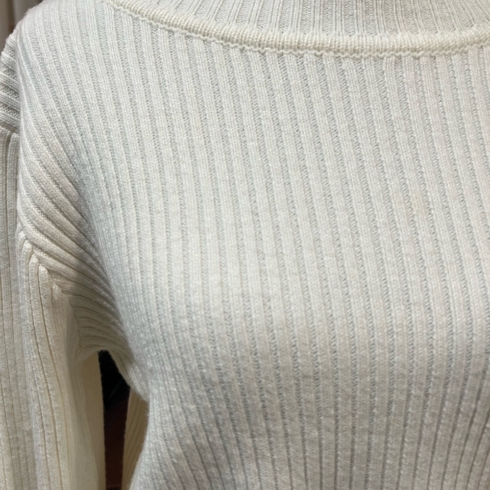Lulu's Ivory Ribbed Crew Neck Sweater - Picture 3 of 7
